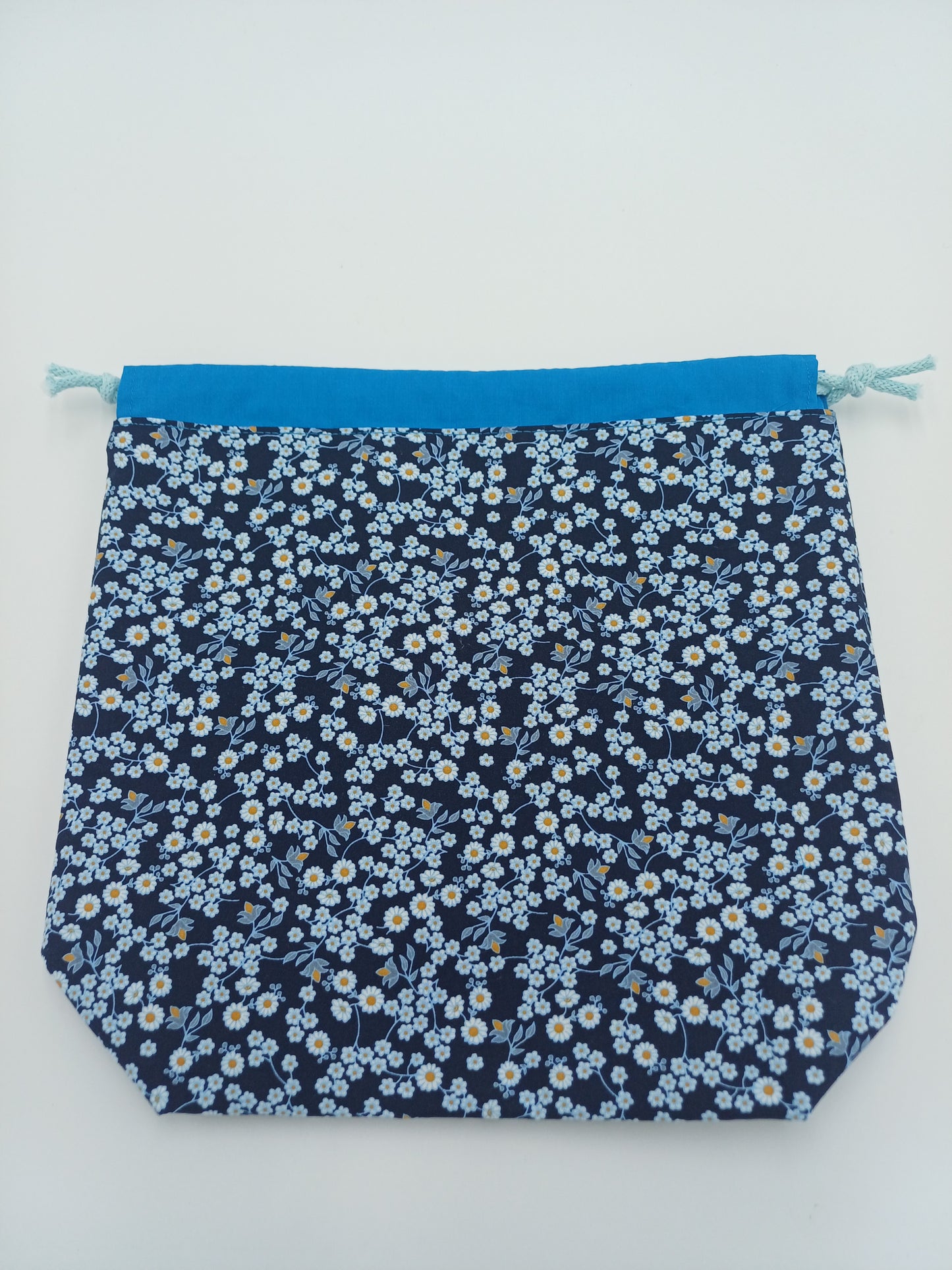 kleine Projectbag "blue Flower" mit Kordelzug