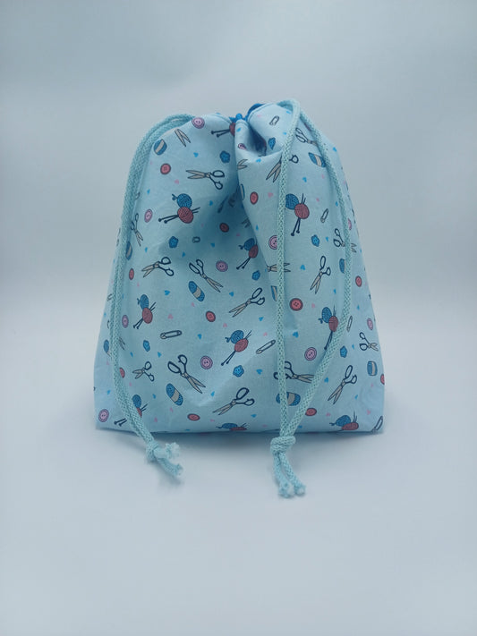 kleine Projectbag "Nadel&Faden" mit Kordelzug