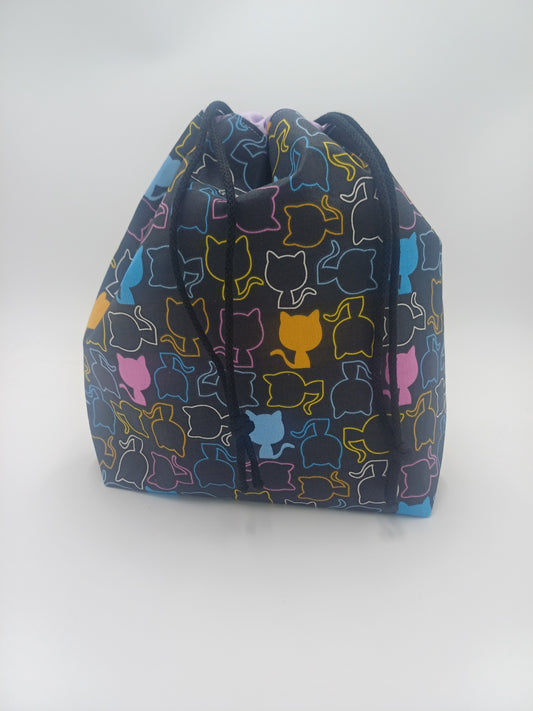 kleine Projectbag "Katzen" mit Kordelzug