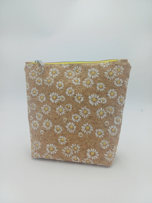 kleine Kosmetiktasche Kork Daisy