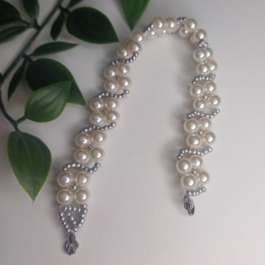 Perlenarmband "Fleur d'Argent"