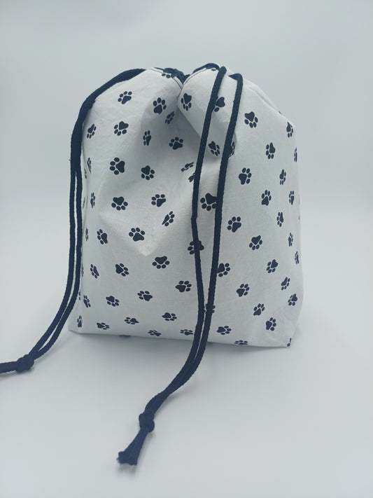 kleine Projectbag "Pfoten" mit Kordelzug