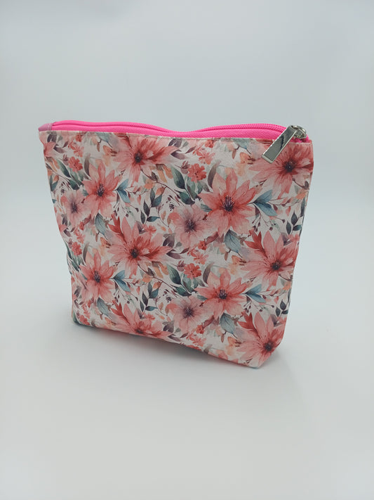 kleine Kosmetiktasche rosa Flower