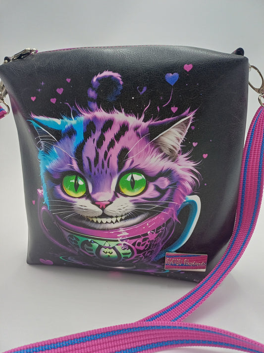 Kleine Umhängetasche Boxybag magischer Katzenzauber