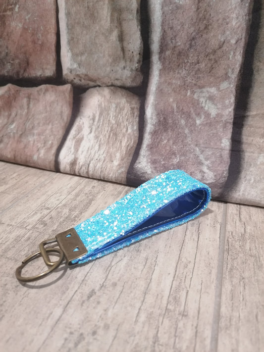 Schlüsselanhänger "blau-glitzer"
