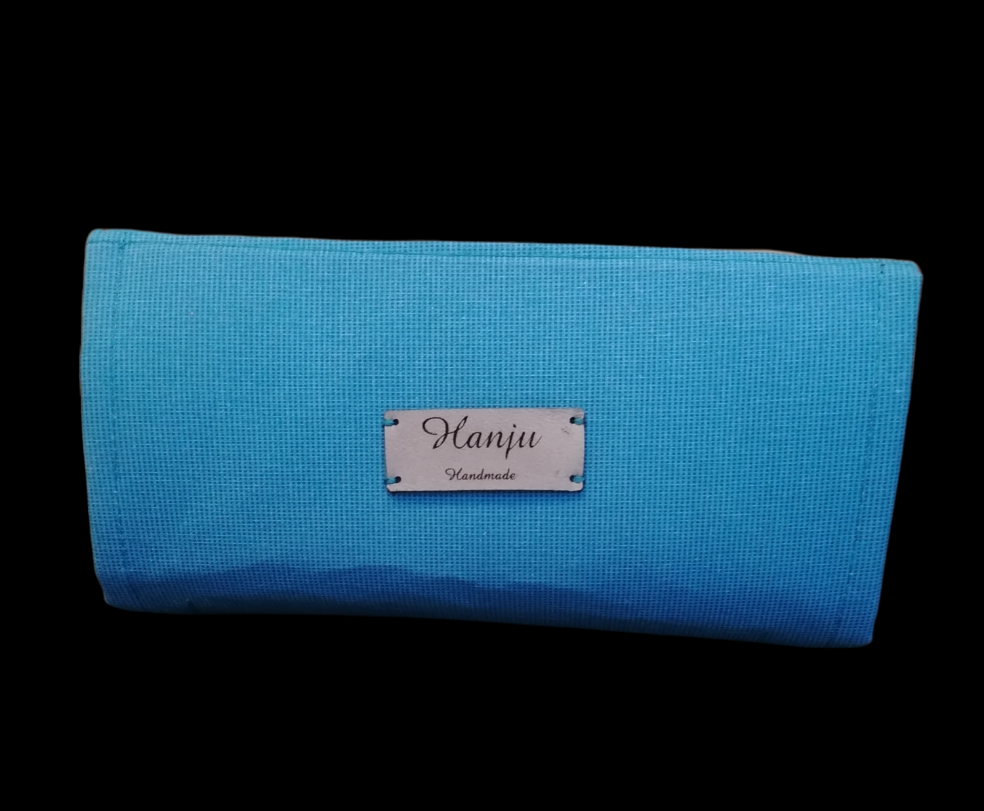 große Geldbörse blau
